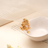 Classic Floral Design Golden Drop Earring