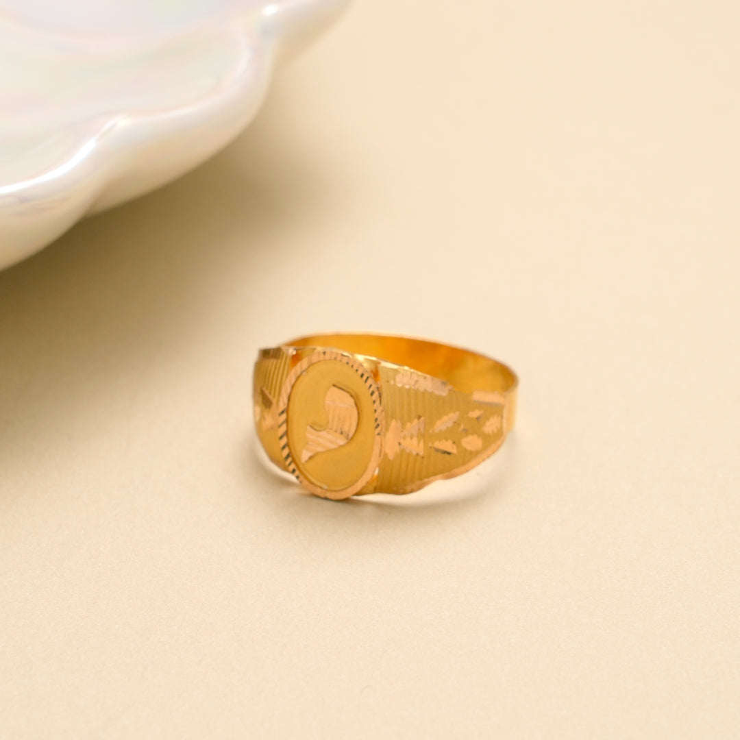 Classic Fish Emblem Gold Ring