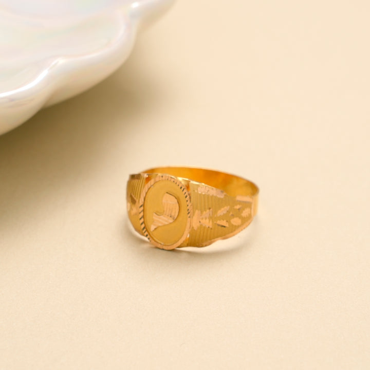 Classic Fish Emblem Gold Ring