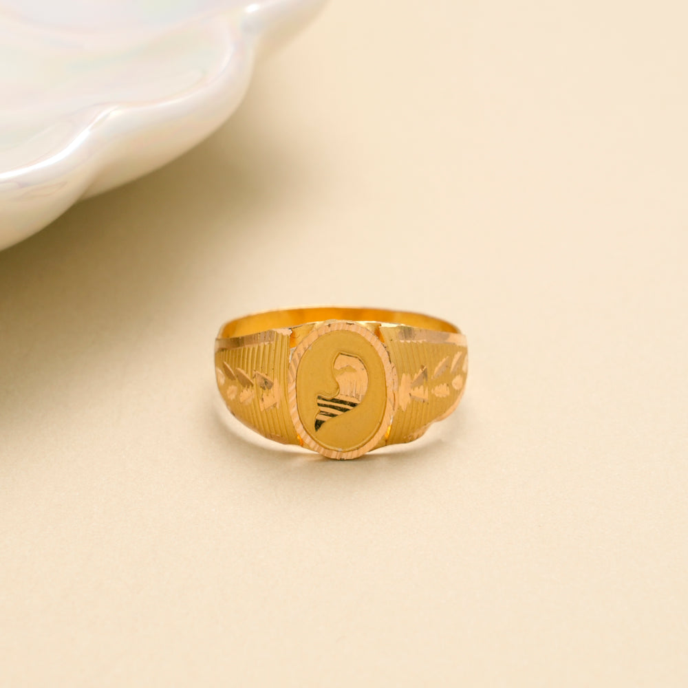 Classic Fish Emblem Gold Ring