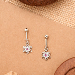 Charming Flower Drop Pattern Silver Koppu
