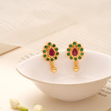 Regal Ruby Emerald Golden Earring