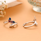 Silver Whale & Butterfly Toe Ring