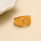 Geometric Symbol Gents Gold Ring