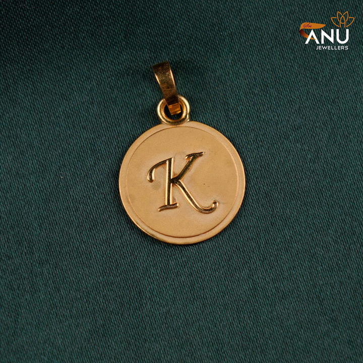 Custom Birth Imprint with Letter Gold Pendant