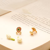 Tiny Charm Floral Kundan Golden Stud