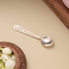 Minimalist Floral Baby Silver Spoon