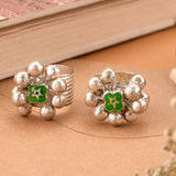 Star with Green Enamel Silver Drops Metti