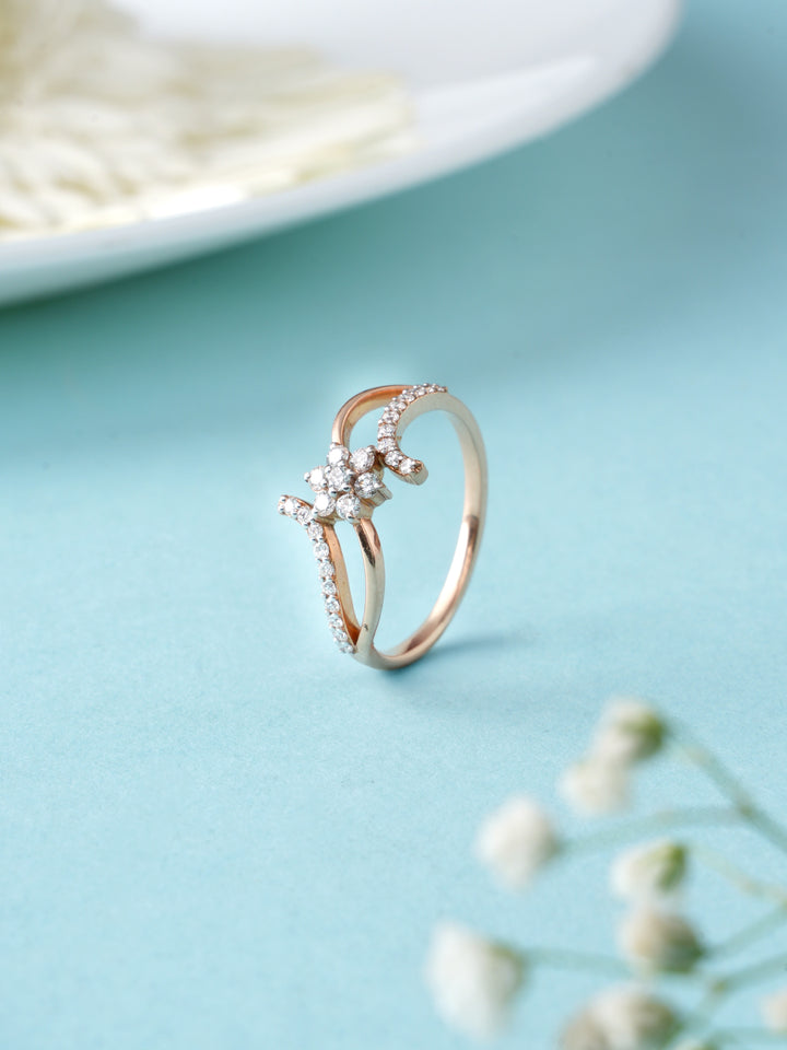 Stellar Luminary Rose Gold Diamond Ring