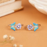 Purple Floral with Blue Butterfly Silver Metti