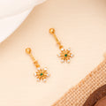 Snowflake Design Drops Golden Koppu Earring