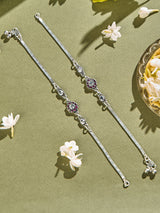 White with Ruby Floral Antique Anklet