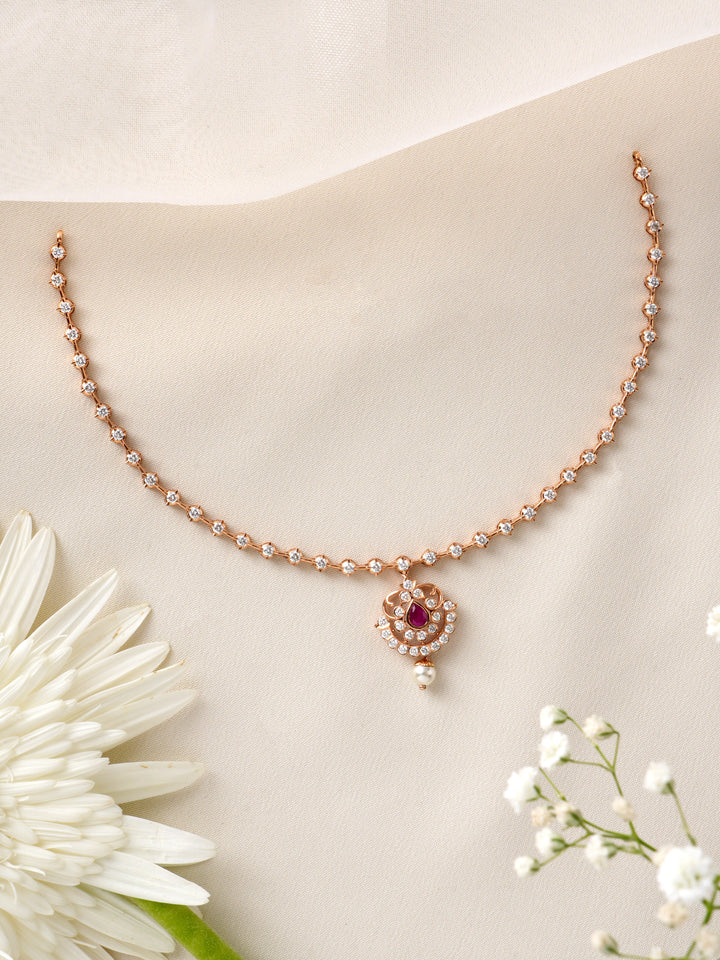 Ruby Teardrop Elegance Necklace