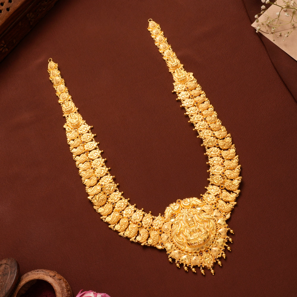 Divine Lakshmi Devi Gold Drops Haram