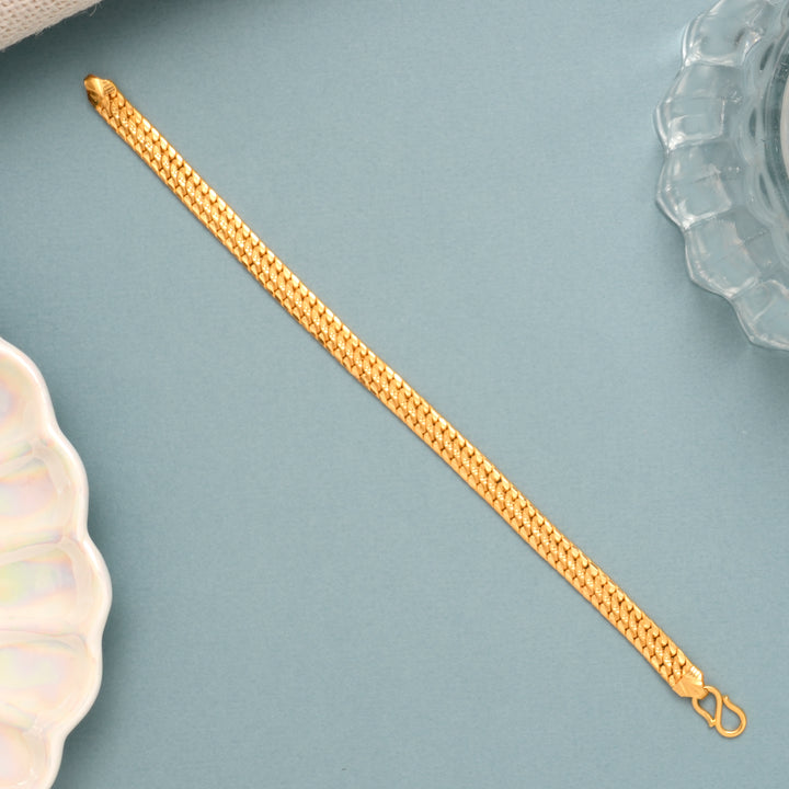 Rich S Pattern Link Gold Bracelet for Men
