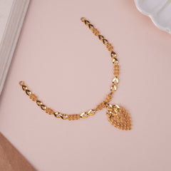 Classic Tear Drop Leaf Pendant Gold Necklace