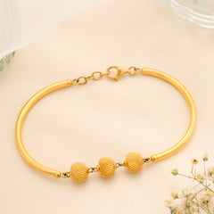 Modern Triple Ball Gold Kada