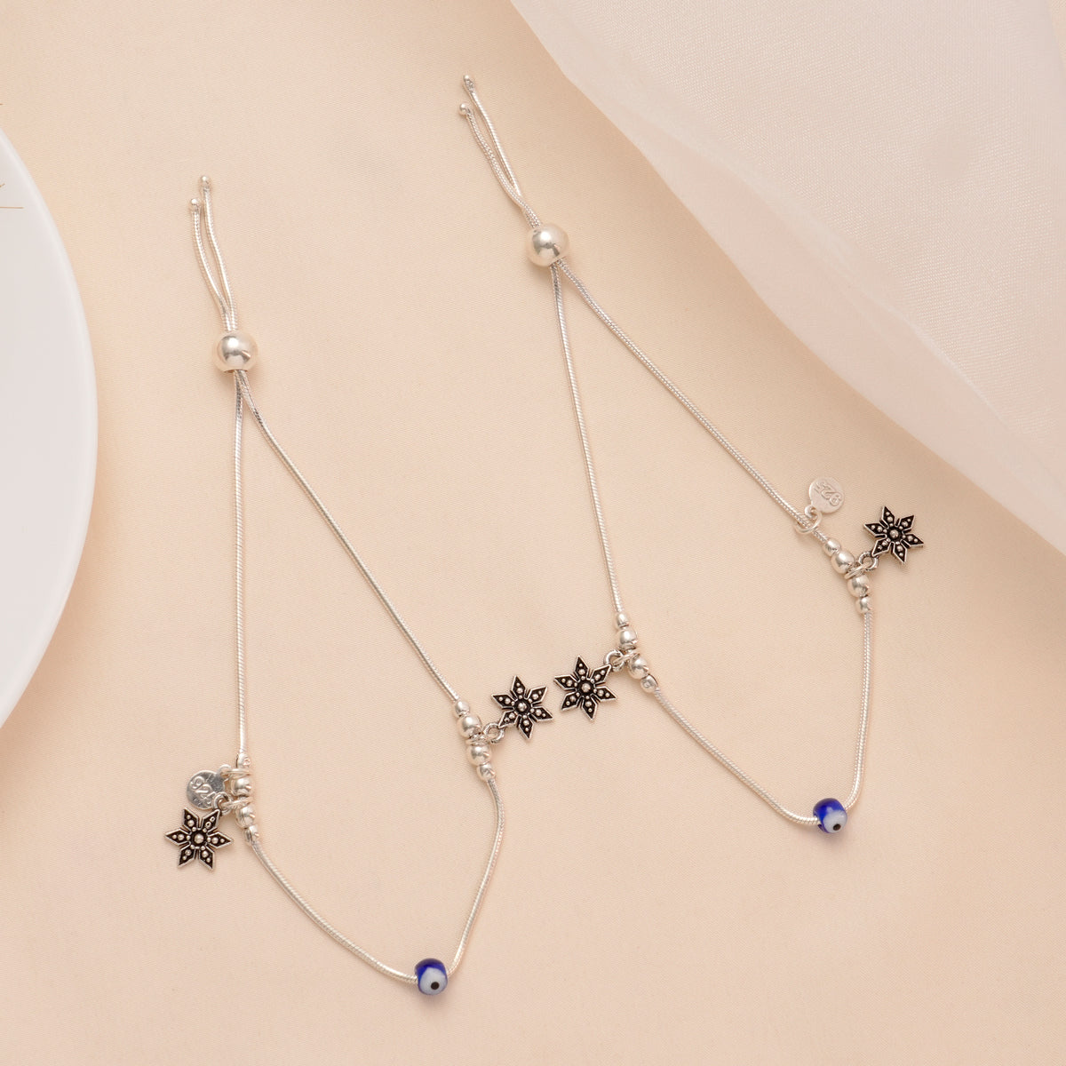 Modern Star Shape Silver Anklet