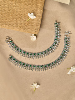 Emerald Cascade Antique Anklet