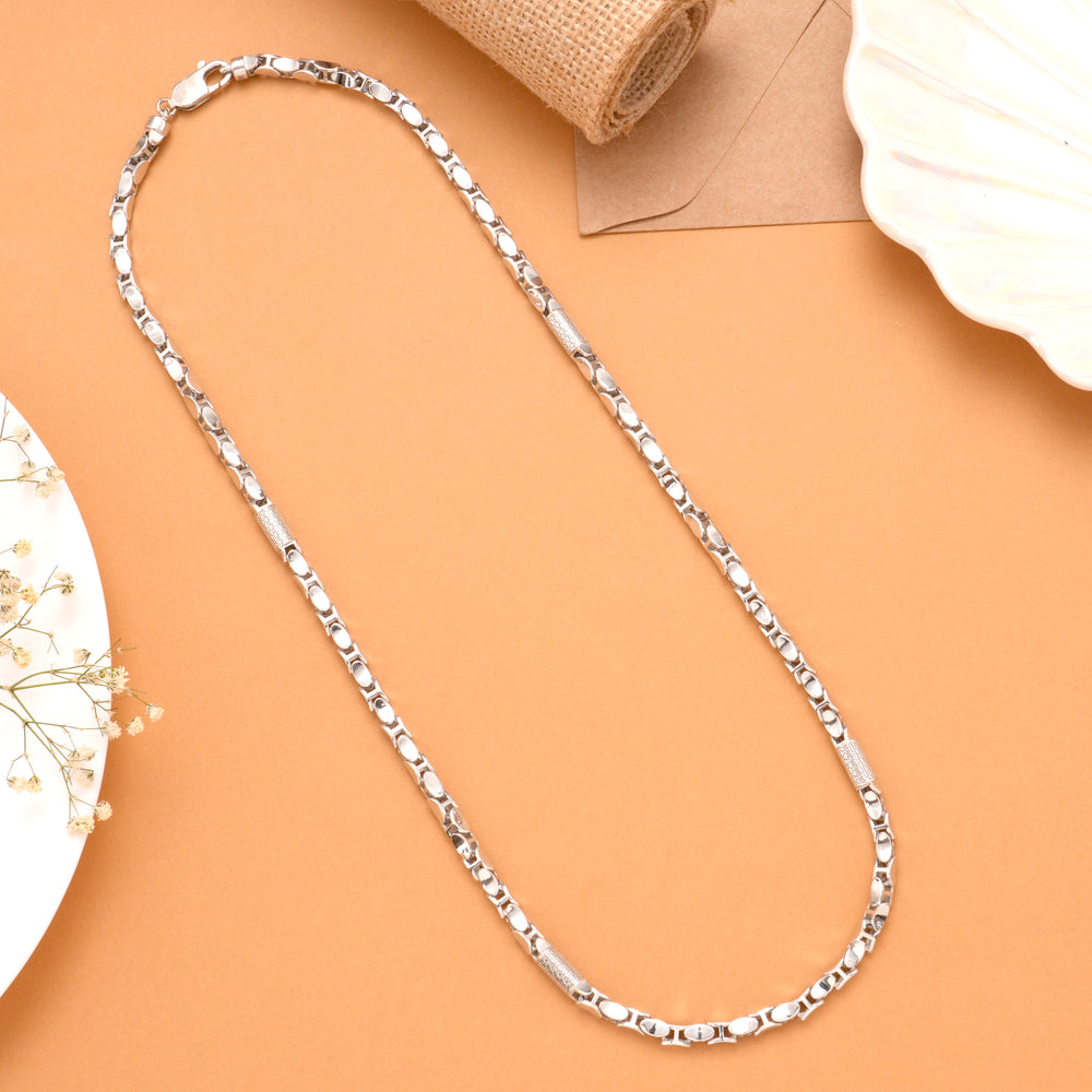 Classic Men's Silver Designer Oval Link Chain