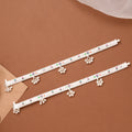 Classic Enamel Floral Bell Drop Silver Anklet