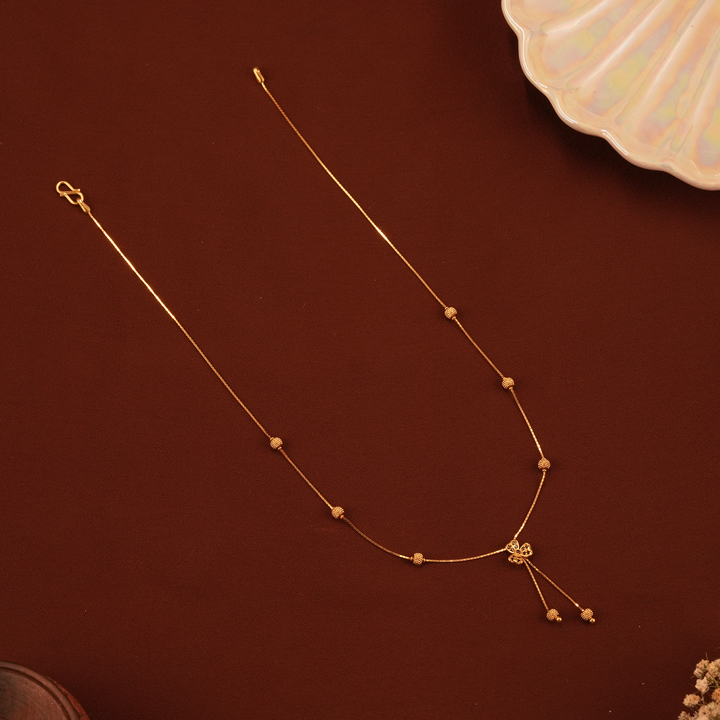 Fancy Floral Dangle Drops Gold Chain