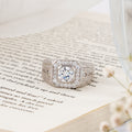 Elegant Moissanite Men’s Silver Ring