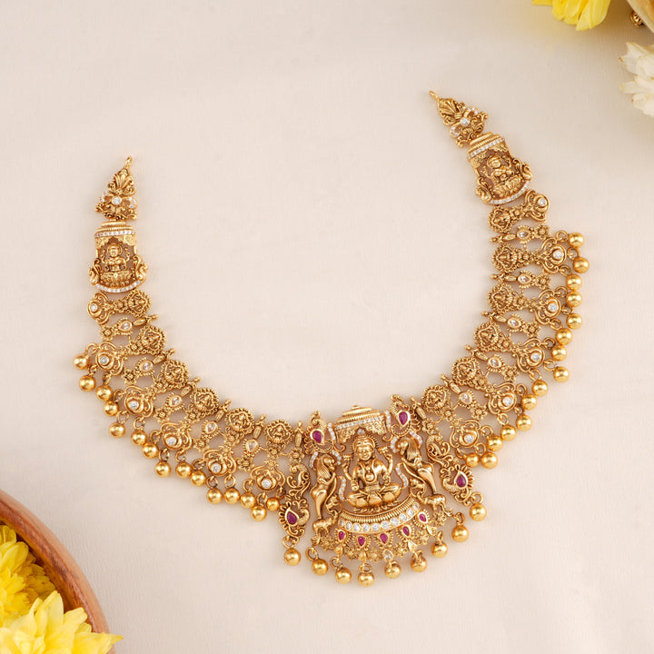 Antique Lakshmi with Golden Ball Necklace