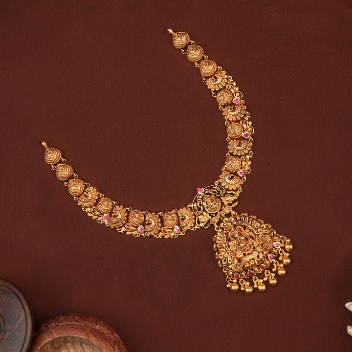 Classic Lakshmi Nagas with Ruby Gold Necklace