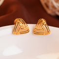Gold Triangle Knot Stud Earrings