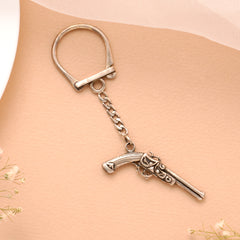Royal Gun Shape Silver Keychain