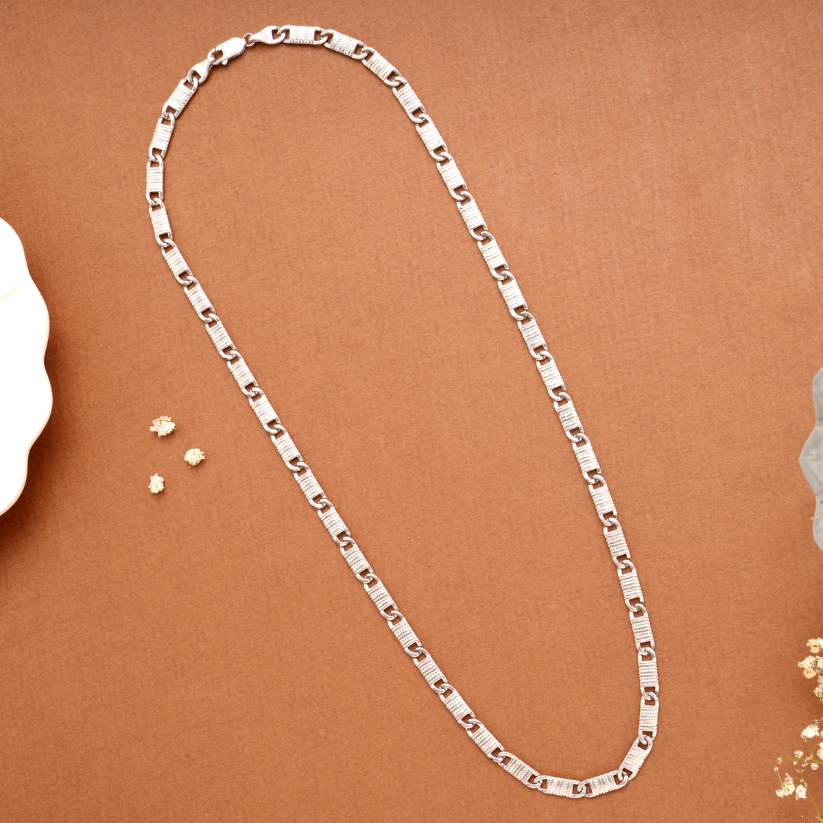 Modern Capsule Design Silver Men’s Chain