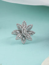 Sterling Snow Flower Ring