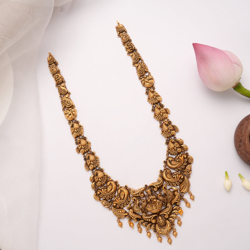 Antique Peacock Design Lakshmi Golden Haram