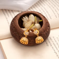 Fancy Heart with Curved Design Golden Jhumkas