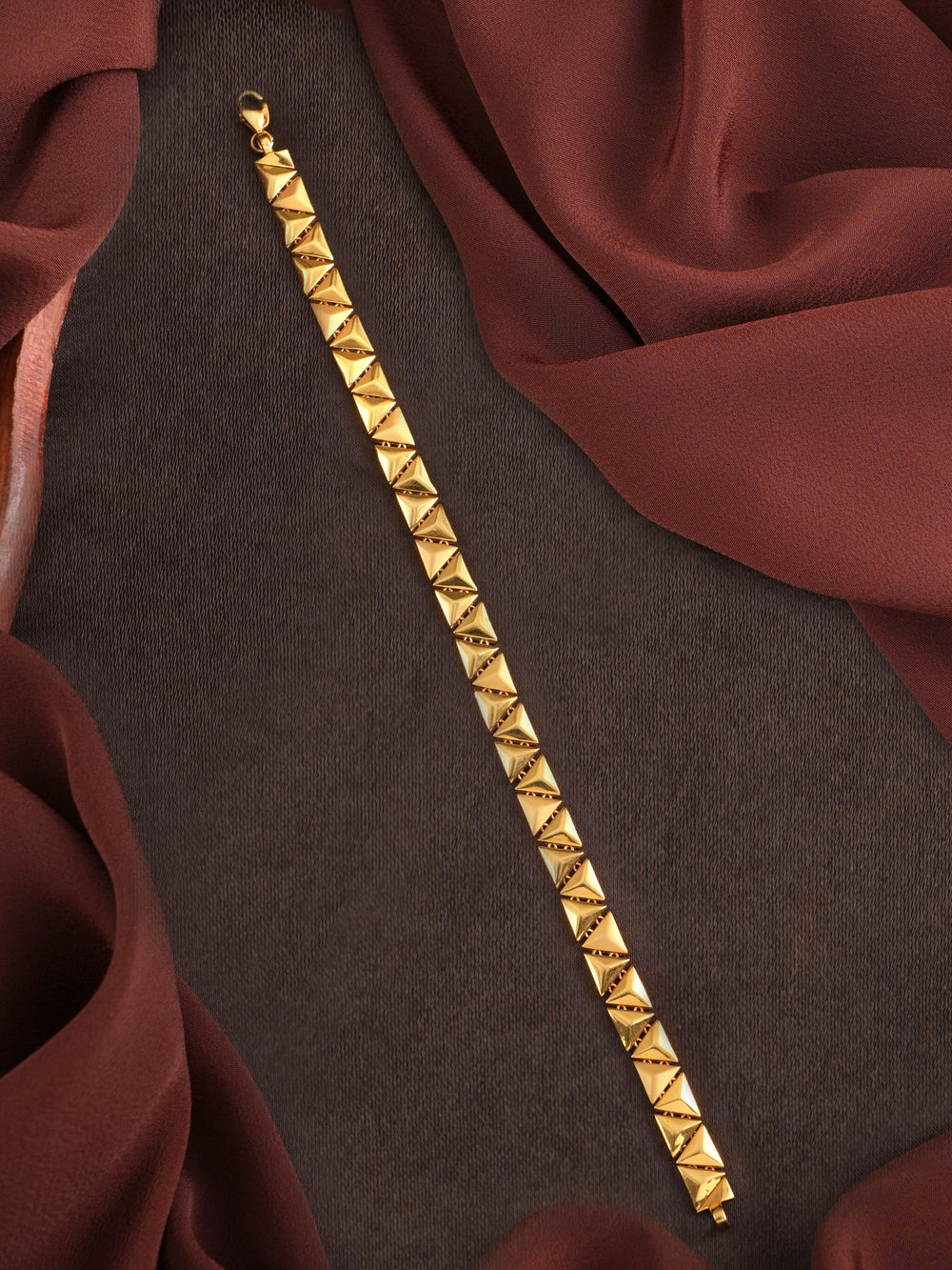 Trendy Triangle Gold Bracelet for Men