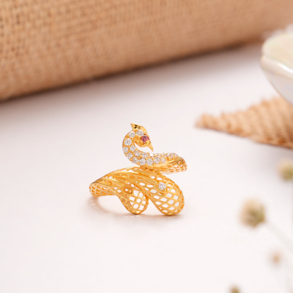 Classic Peacock Design Golden Ring