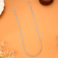 Silver Tone Curb Link Chain