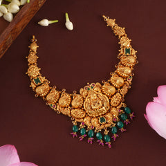 Peacock Design Lakshmi Gold Necklace