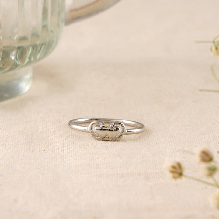 Stylish Dual Heart Baby Silver Ring