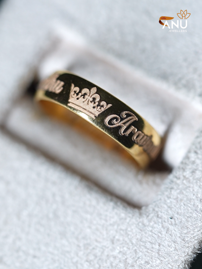 Crowned Love with Name Ring