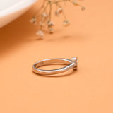 Minimal Clover Flower Design Silver Ring