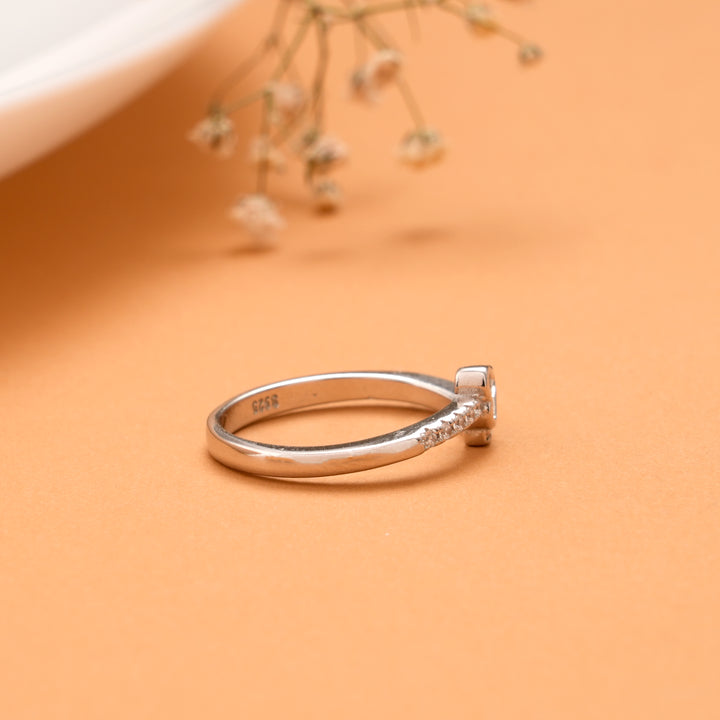 Minimal Clover Flower Design Silver Ring
