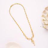 Flower Leaf Pattern Golden Necklace Set