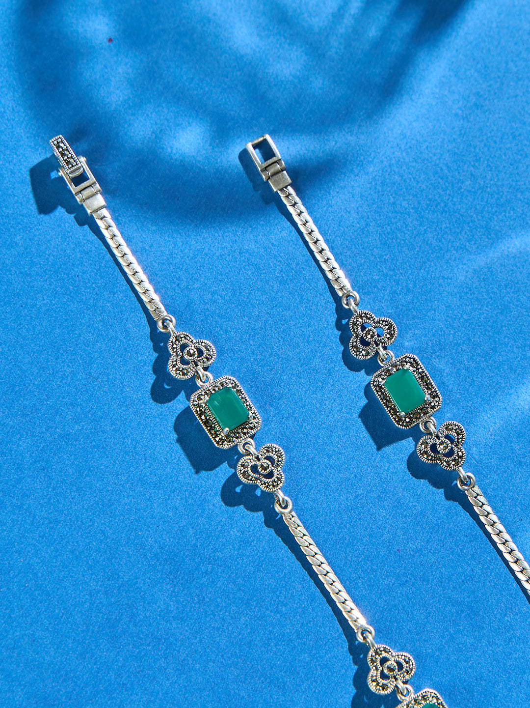 Vintage Emerald Blossom Antique Anklet