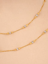 Dual Toned Gold Beads Anklet for Kids