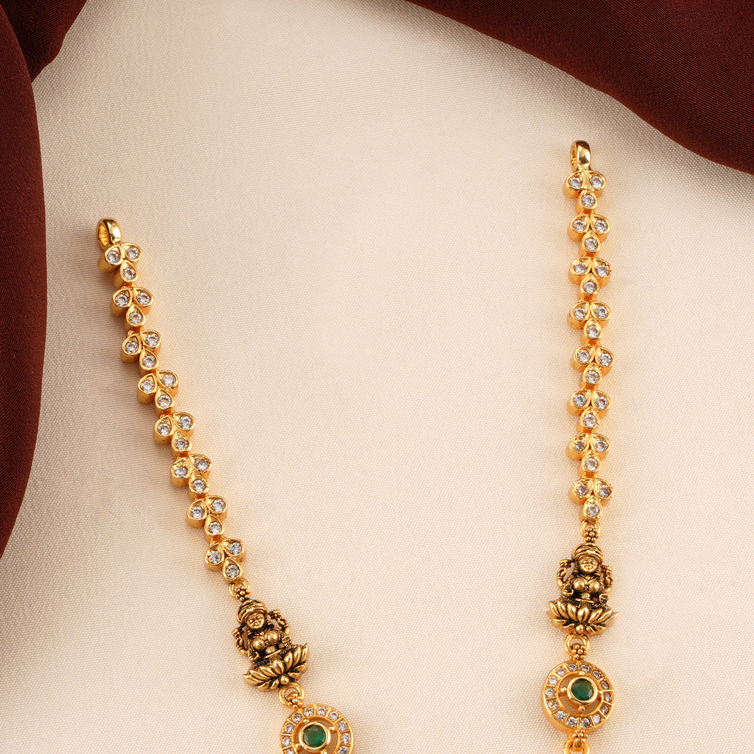 Antique Emerald Drop Lakshmi Necklace