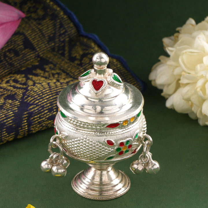 Elegant Silver Sindoor Box