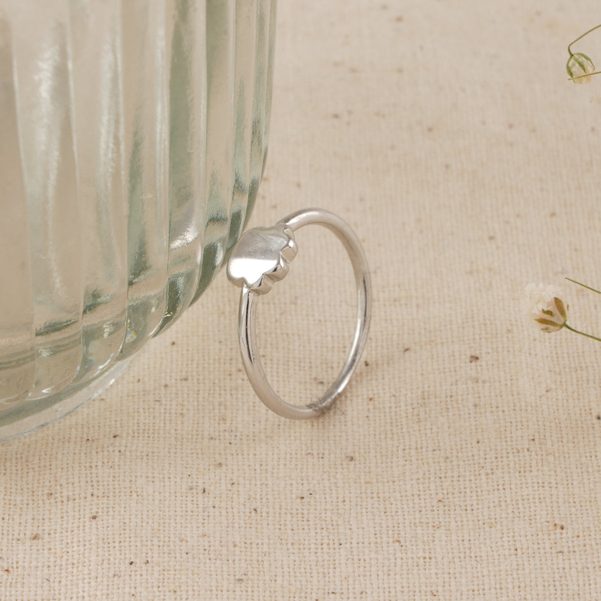 Minimalist Cloud Shape Silver Baby Ring