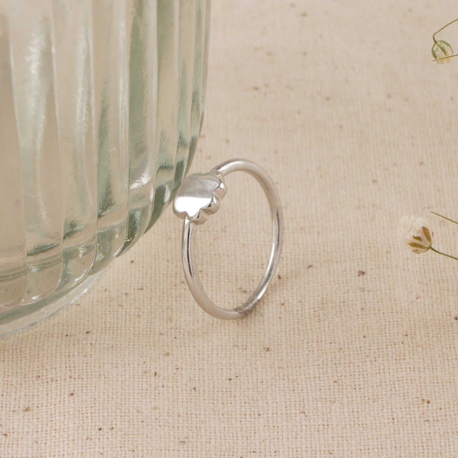Minimalist Cloud Shape Silver Baby Ring